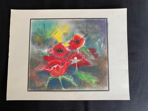 Original poppy painting red - poppy,