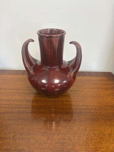 Glazed red ceramic vase - vase, very