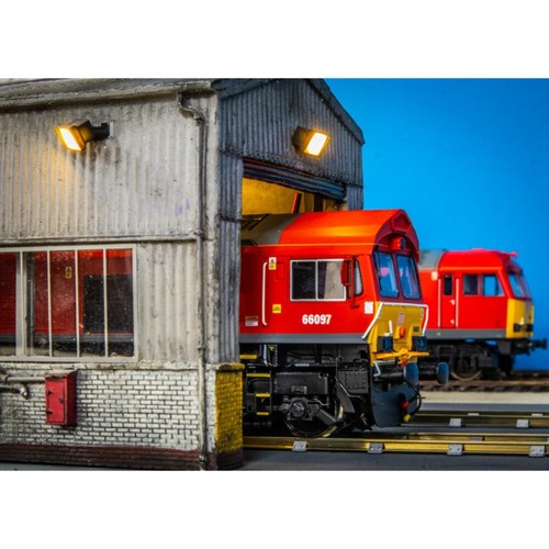Depot building floodlights - building,