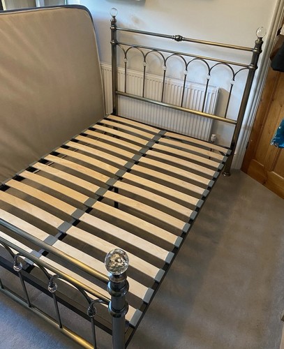 Antique brass double bed with - double,