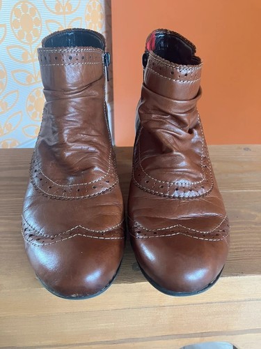 Rieker brown leather brogue - brown,
