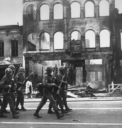 American national guards - american, burnt