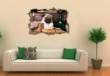 Cute Pug Puppy Dog Hole in The