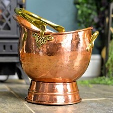 Polished Copper Coal Bucket