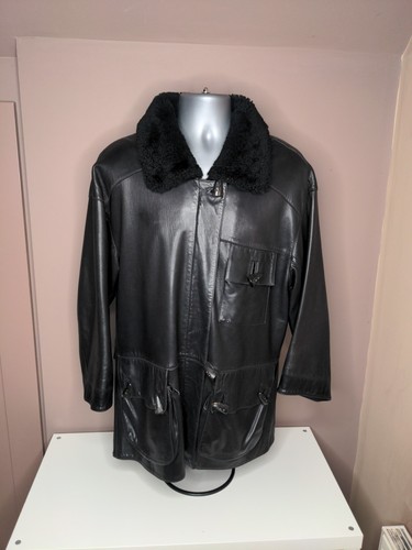 Jane norris black leather coat - jane,