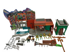 TMNT Sewer Lair Playset Bundle With Figures And Accessories Preowned
