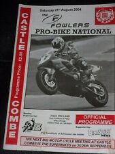 Programme Castle Combe Road Races 21st Aug,2004 Pro-Bike National