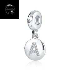 Sterling Silver 925 Letter Alphabet Name Charm for Bracelets A-Z Initial Family