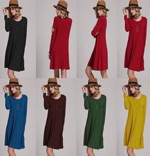 Women Long Sleeve Swing Dress