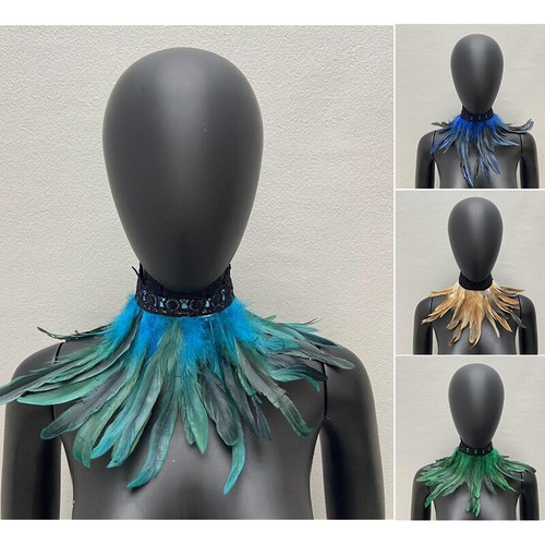 Natural feather choker lace - natural,
