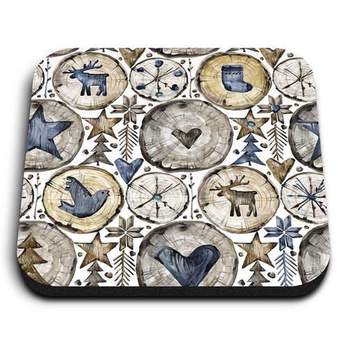 Square fridge mdf magnet - 1x,
