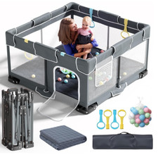 Baby Playpen 127x127cm Playpen for Babies and Toddlers, Baby Activity Center