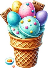 Watercolour Easter Icecream