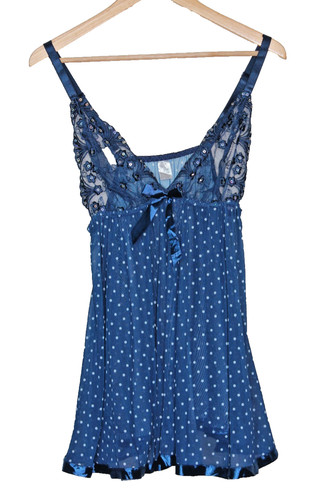 Blue polka dot babydoll slip - dot,