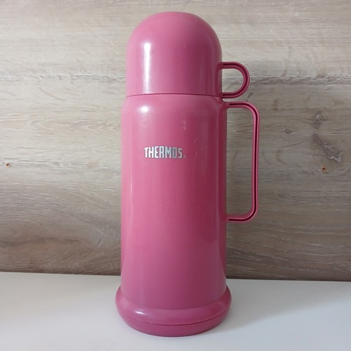 Vintage thermos flask pink - pink, 1