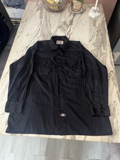 Dickies Men’s Black Long Sleeve Two Pocket Button Up Workwear Shirt Size XL