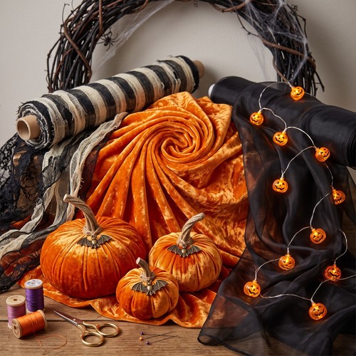 Halloween theme velvet mesh - halloween,