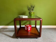 Vintage G Plan Solid Teak and Glass Cube Coffee / Occasional Table, Chrome Feet