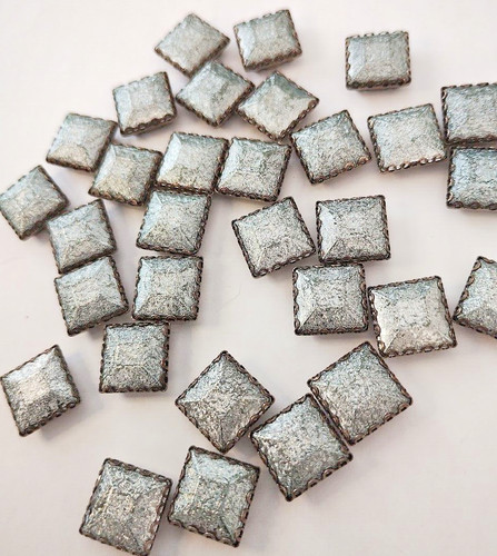 Small square metal pewter - small,