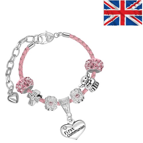 Sparkling pink leather charm - pink,