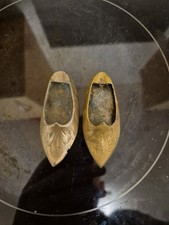 2 x Solid Brass Indian Shoe Shaped Ash Trays
