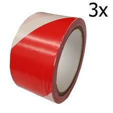3 x 500 metres BARRIER TAPE NON ADHESIVE RED/WHITE HAZARD WARNING distancing