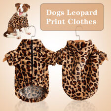 Winter  Pet Dog Plush Leopard Jacket Clothes Warm Windproof Puppy Coat Sweater