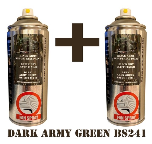 Dark army green spray paint - spray, x2