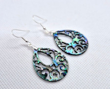 Abalone shell carved teardrop - carved,