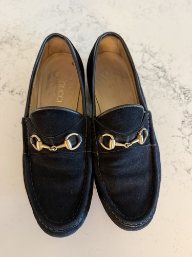Gucci black suede horsebit - gucci,
