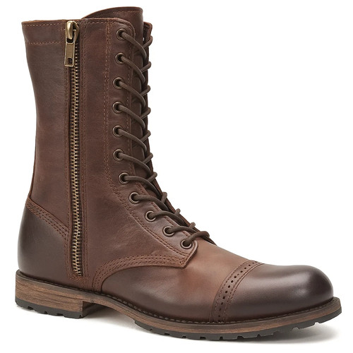 Brown military style boots - brown,