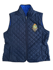 LAUREN RALPH LAUREN Blue Quilted Padded Reversible Gilet Body Warmer Vest LARGE