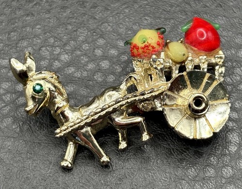 Vintage gold tone horse donkey - tone,