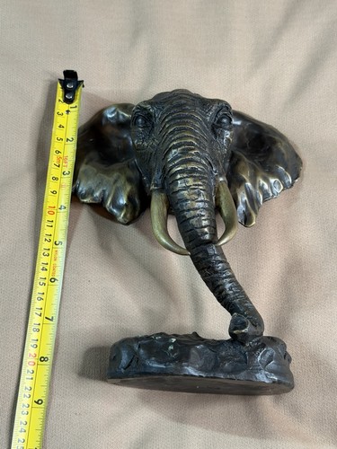 Elephant head bronze - bronze, sculpture
