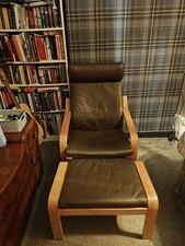 IKEA Poang Leather Chair and