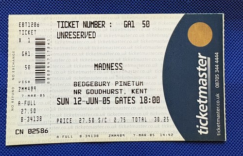 Madness ticket original kent - ticket,