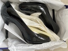 RUSSELL & BROMLEY SWOON Black Patent Leather High Heel Court Shoes - Size 6-£195
