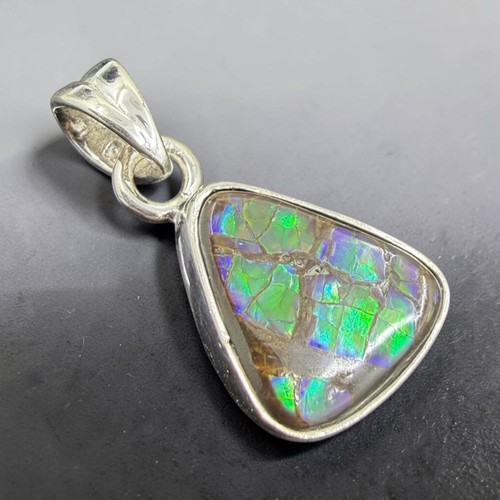 Genuine ammolite pendant - genuine, 925