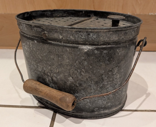 Vintage galvanised fishing - vintage,