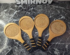 Vintage Wood and Cork Racquetball Coasters Set of 4 Used