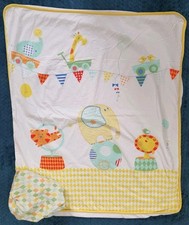 Mothercare Cot Blanket Coverlet Roll Up elephant fleece reverse Circus & sheet