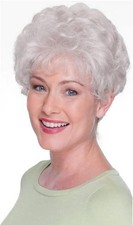 Short White Wig With Bangs for