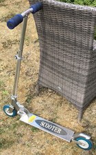 Aluminium Push-Kick Scooter Solid Aluminium Metal, Folding, Silver