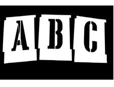 Alphabet Letter Stencils Set A-Z CARGO CRATE Military font Template 15mm - 100mm