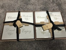 Set Of 4 Silver Or Gold Glass