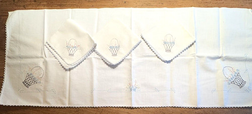 Linen embroidered tatting - linen,