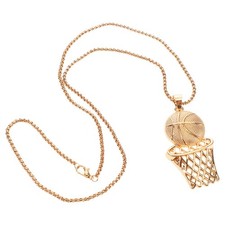  Basketball Pendant Necklace Hip Hop Theme Necklace Creative Pendant Necklace