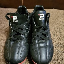 Patrick Childrens Football Boots Size 2 Boys Girls Black White Lace Up