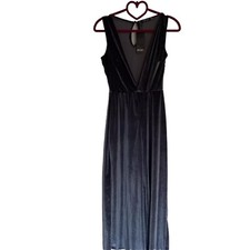 Nasty Gal Grey Velvet Plunge