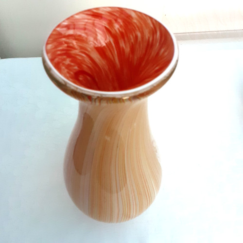Studio glass orange vase - studio,